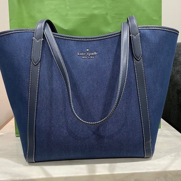 Kate spade denim fabric tote bag - Picture 4 of 6